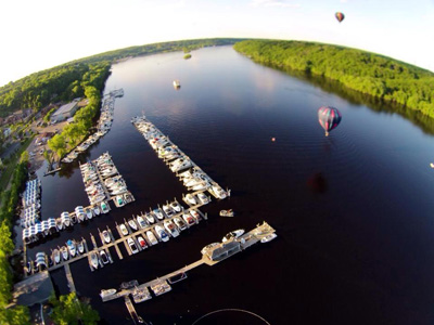 Hot air balloons over St. Croix River